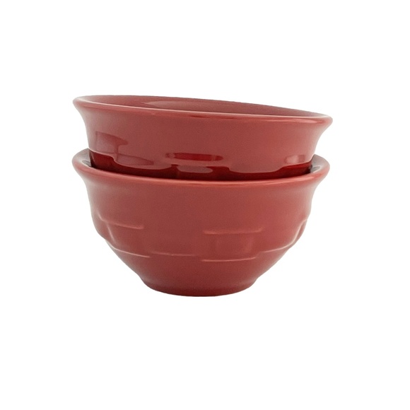 Longaberger Woven Traditions Paprika Dessert Bowls Small Dip Fruit Berry Dishes - Picture 1 of 10